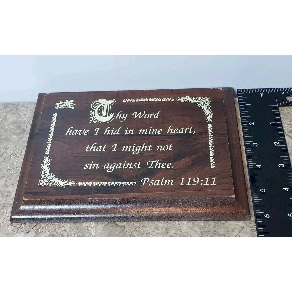 Bible Verse Plaque Plasms (119:11) Thy Word Have I Hid In My Heart.... (8x6) !!!